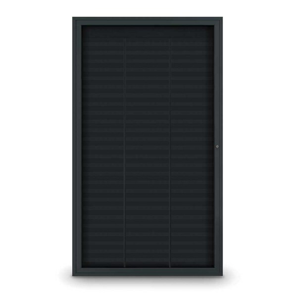 Outdoor Enclosed Combo Board, 72"x36", Satin Frame/Black & Surf